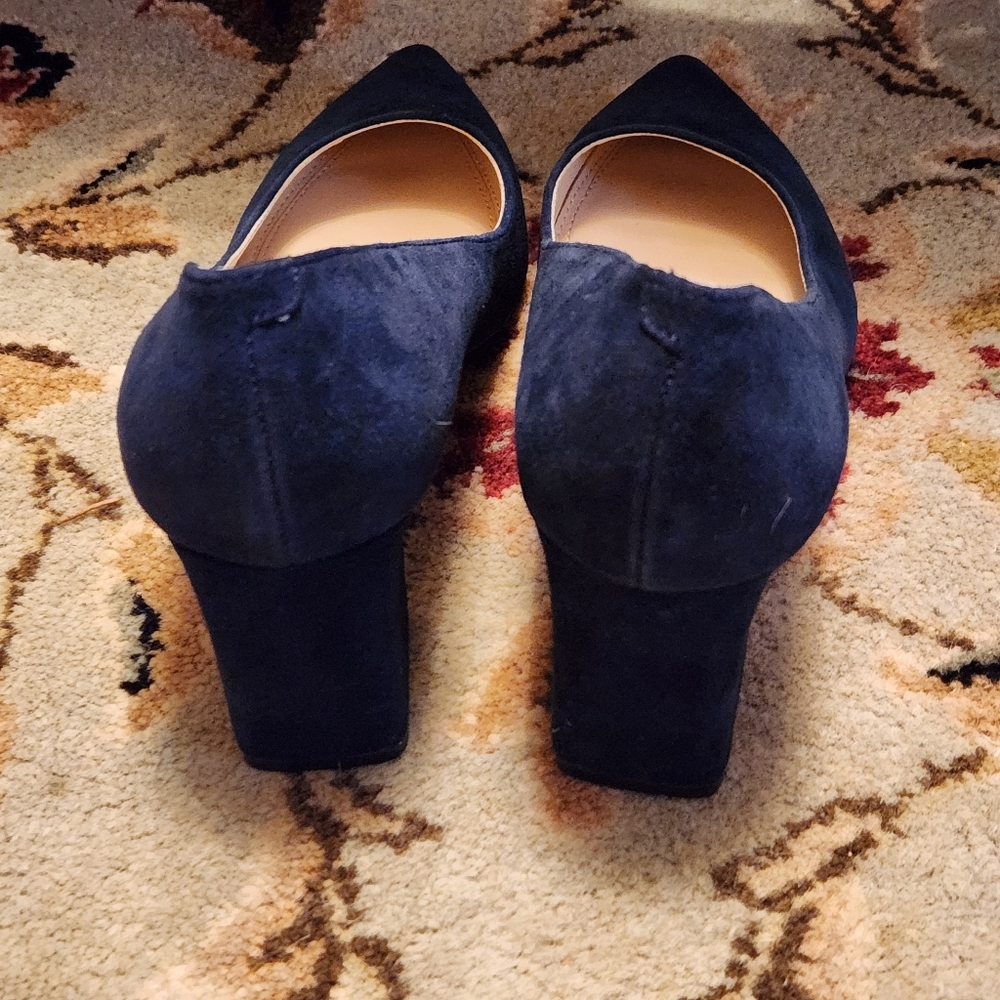 Marc Fisher Navy Suede Pointed-Toe Heels - Picture 5 of 9